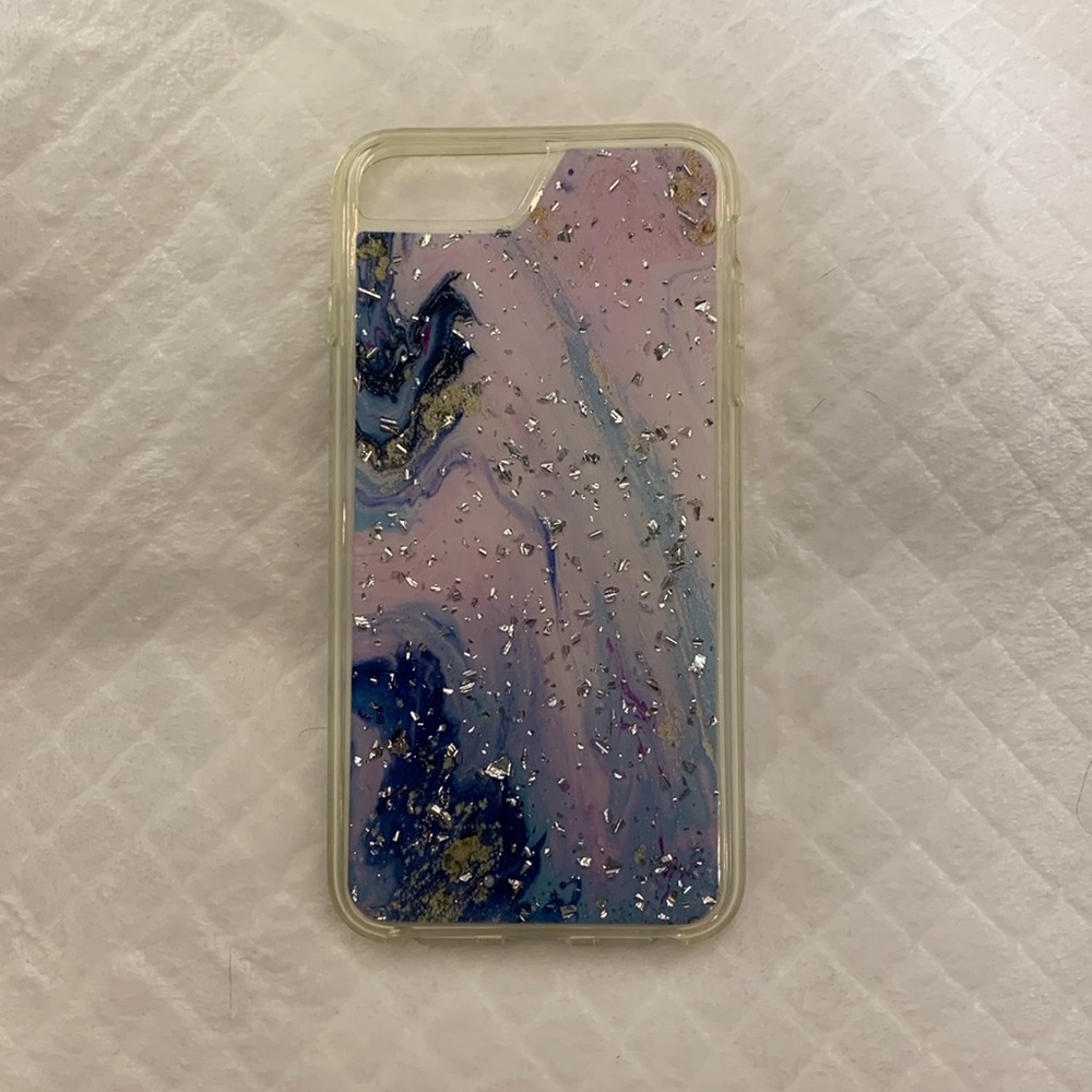 Purple Marbled Glitter iPhone 7 plus case